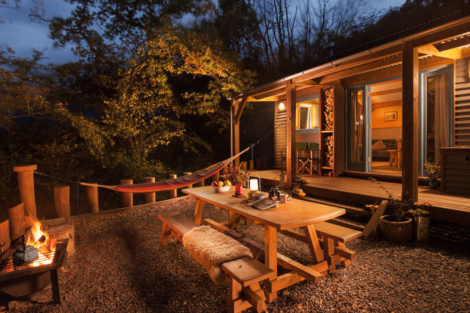 Fire up the stove for a cup of tea or cook dinner al fresco at Carpenter Cabin in Devon