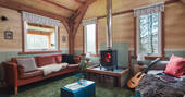 The Devon Den cabin living room, Germansweek, Devon