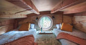 The Devon Den cabin singe beds at mezzanine, Germansweek, Devon