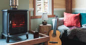 The Devon Den cabin wood burner, Germansweek, Devon