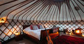 The cosy and comfortable interior of great links at devon yurt