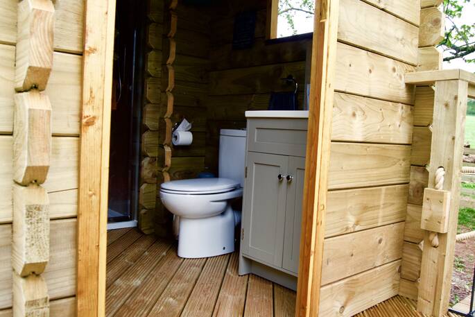 Bathroom at The Pheasant's Retreat at Dunscombe Farm in Devon