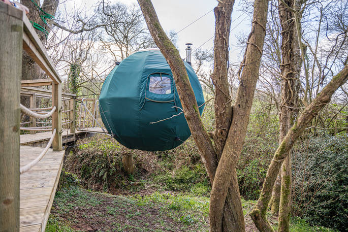 The Pheasant's Retreat treehouse, Crediton, Devon, England,