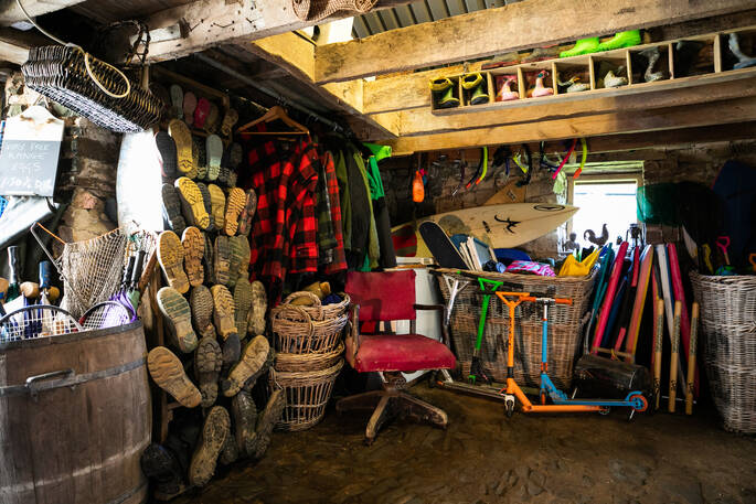 Surfboards, scooters, wellies or eggs - everything you need for a family weekend at Vintage Vardos in Devon