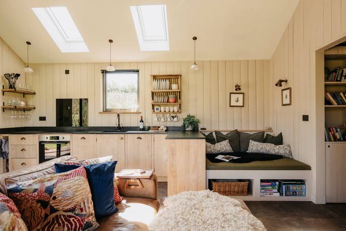 Open plan kitchen and living area