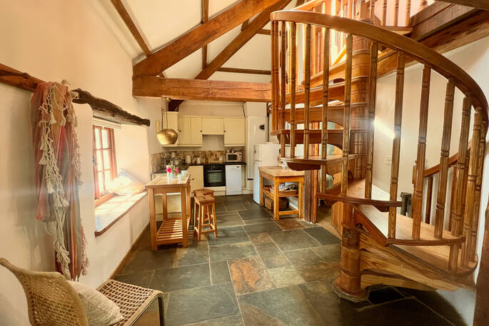 Great Burrow Cottage open plan kitchen