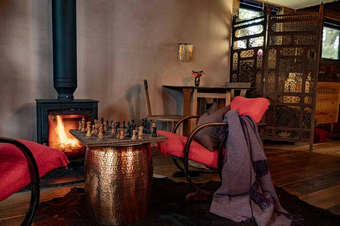 Board games by the wood-burner