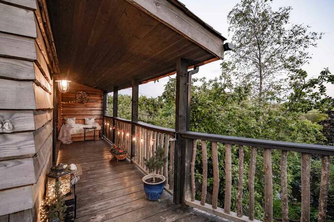 Outdoor seating with a view