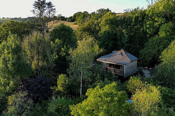 Yggdrasil Treehouse drone view