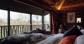 Yggdrasil Treehouse - view from the bed, Harebelles at Morebath, Devon