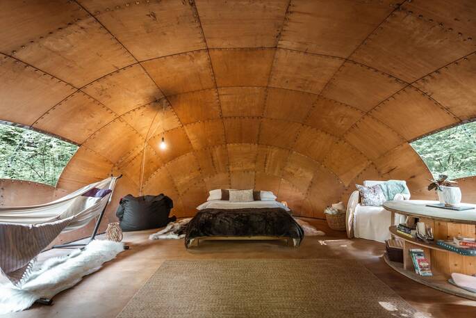 Wide angle of space interior