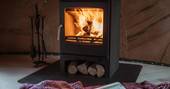 Heartwood cabin truffle wood burner, Honeydown at Hatherleigh, Devon