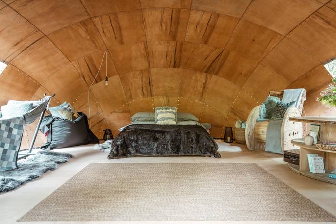 Hush cabin truffle dome - interior, Honeydown at Hatherleigh, Devon