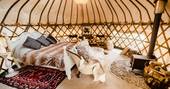 moonbeam yurt glamping holidays okehampton devon england uk interior bedroom view
