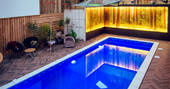 The indoor, heated salt-water swimming pool at Loveland Farm in Devon