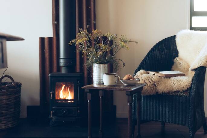 9 - Wood burner in the living area