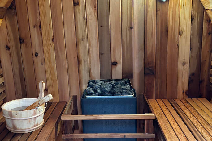 The Den Treehouse sauna