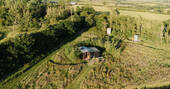 Arial view of hut