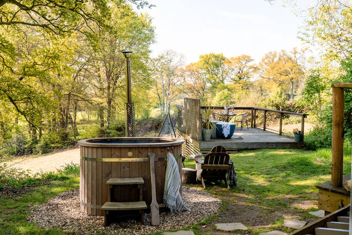 Hot tub in garden