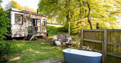 Outdoor tub in garden