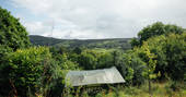 The view with the roof at Southcombe Piggery, Dartmoor, Devon