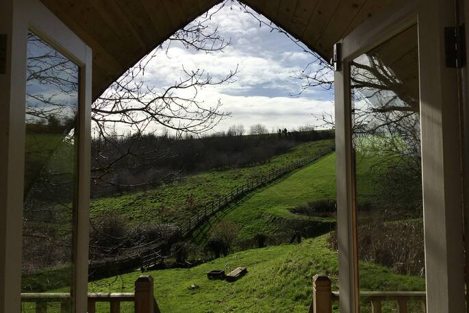 Beautiful views of nature from the door of Fleur's Retreat in Devon