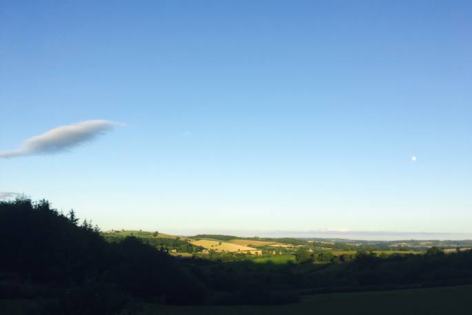 Blue skies and views at Fleur's Retreat in Devon