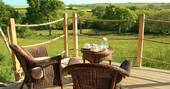 Welcombe Meadow safari tents - view from decking, High Bickington, Umberleigh, Devon