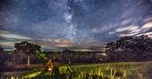 Starry night sky at Welcombe Meadow in Devon 