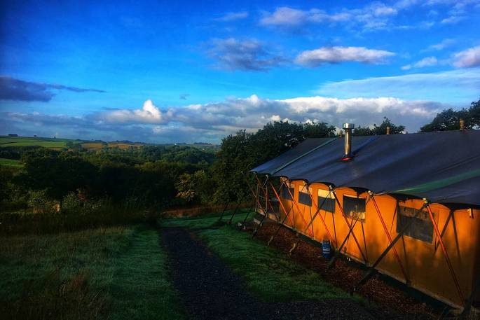 Torridge at night, Welcombe Meadow safari tents, High Bickington, Umberleigh, Devon