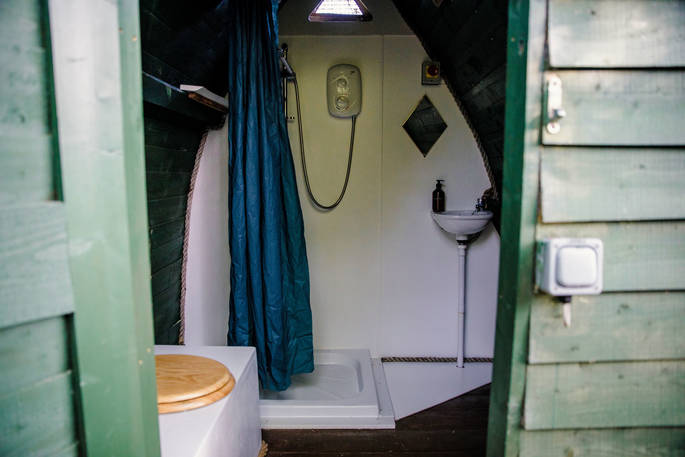 Old Orchard Shepherd's Hut - compost loo, West Town Farm, Exeter, Devon