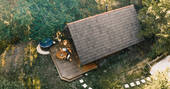 Aerial view of the cabin