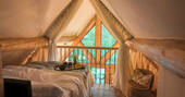 Double bed up on the mezzanine