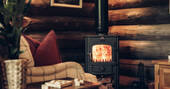 Wood burner in the living area