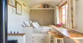 The Pleasant Pheasant Shepherd's hut bed, Sturminster Newton, Dorset