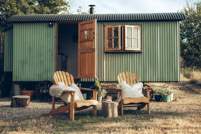 8 - front exterior of the shepherd's hut