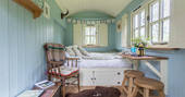 Inside the cosy and comfortable Laverstock's Everdene Hut, Dorset