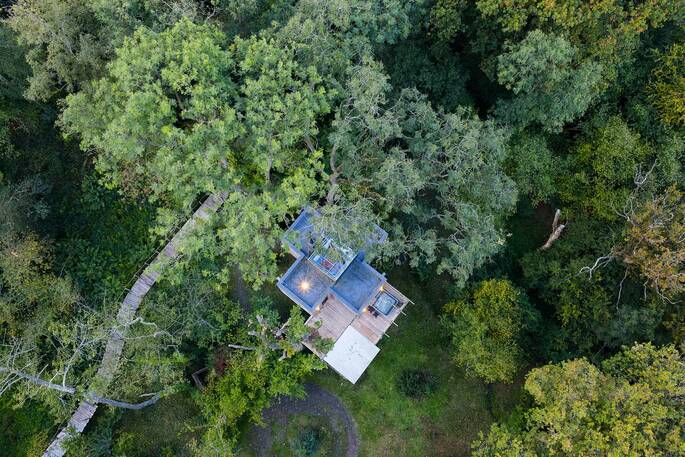 17 - Pinwheel Treehouse from above