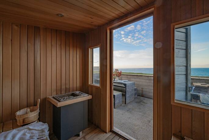 Looking out of sauna