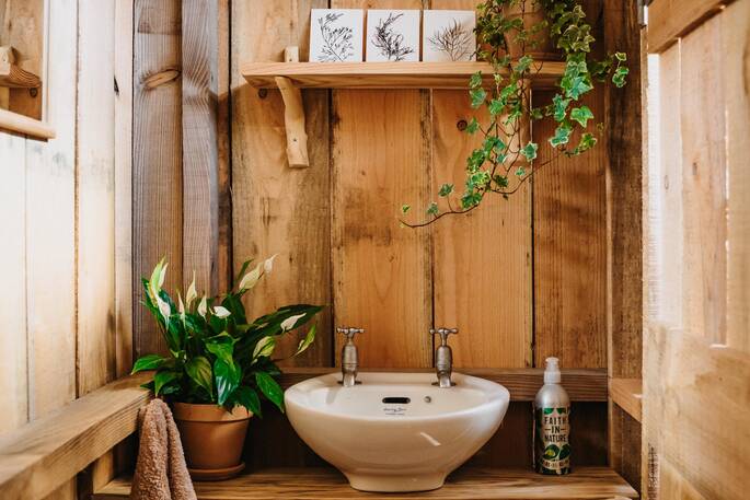 Covered outdoor bathroom