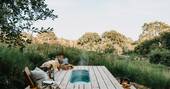View from wood-fired bath tub