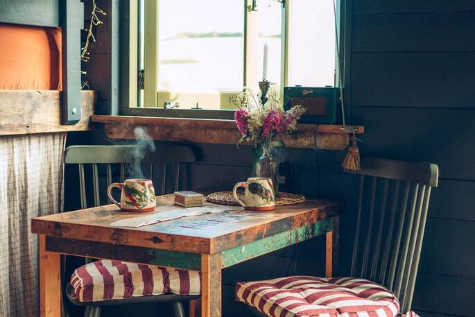 Dining table inside