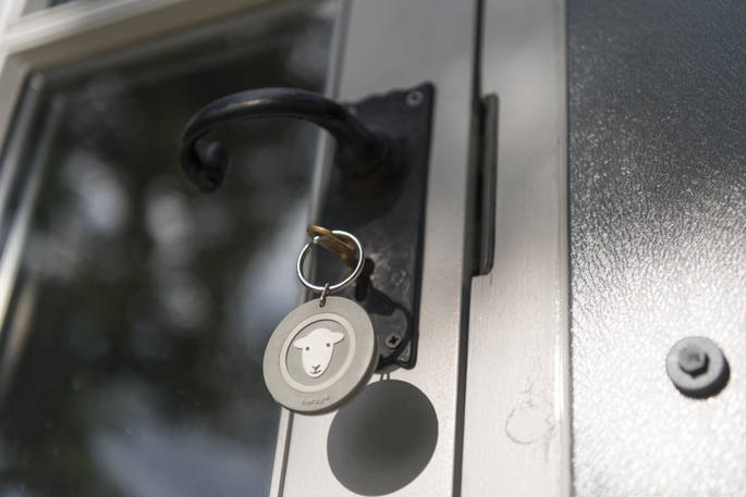 Key in the door of Teal at The Shepherds Hide in Essex 