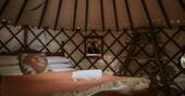 Double bed inside the yurts