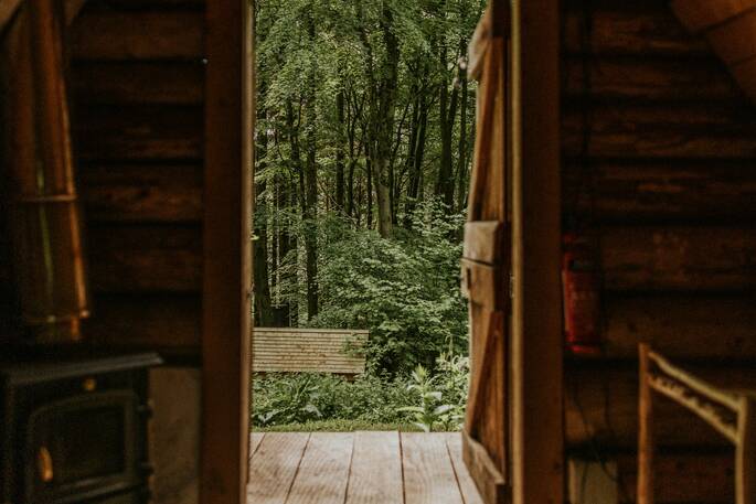 View through the front door