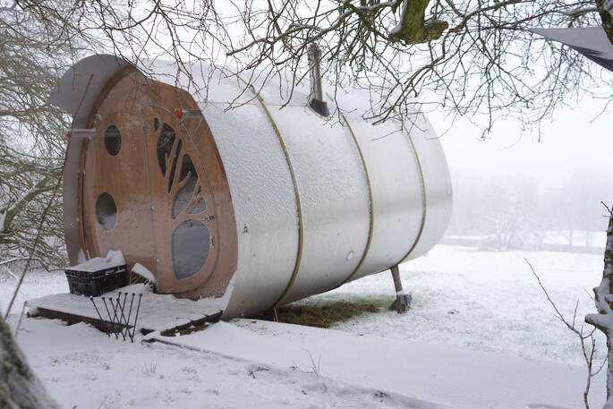 Fuselage in the winter snow