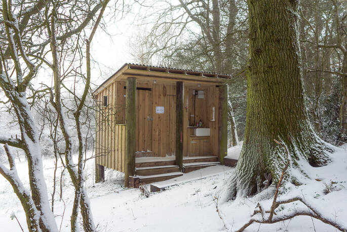 hut in the winter