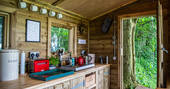 The Fuselage cabin kitchen interior, Lypiatt Hill at Stroud, Gloucestershire