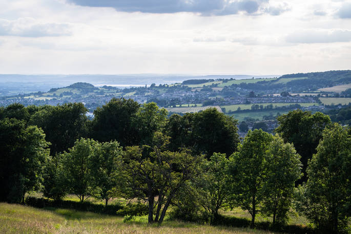 Views over Gloucestershire at Lypiatt Hill