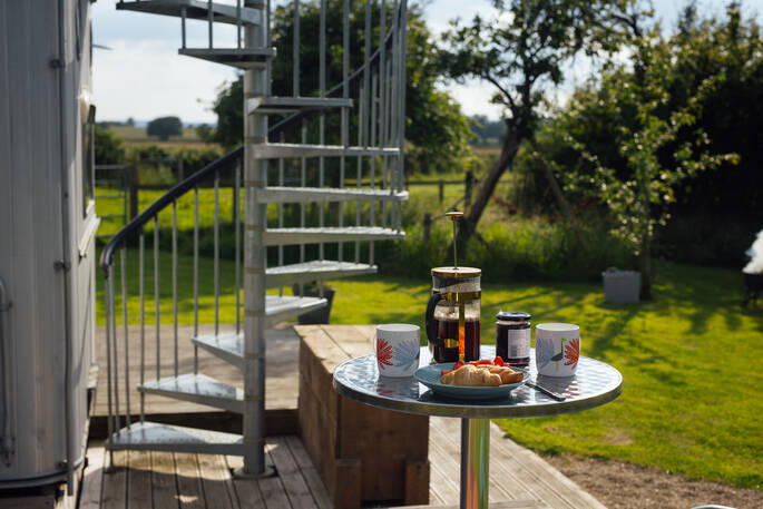 Breakfast table outside